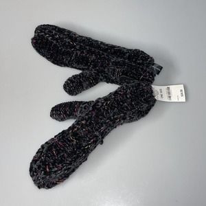 MSRP $35‎ Inc Space Dye Chenille Mittens Black One Size